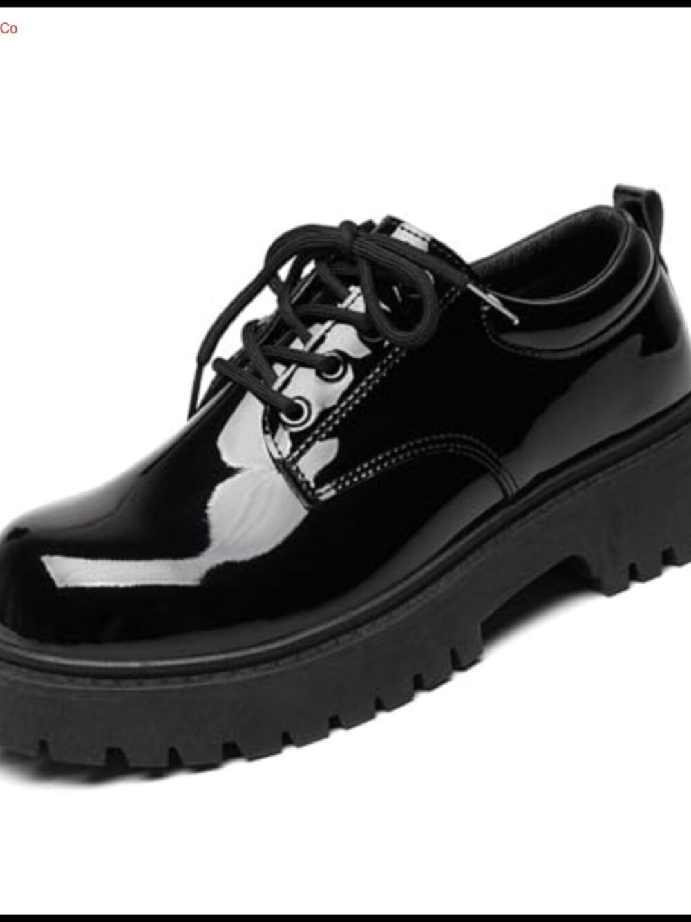 Men's Patent Leather Chunky Platform Oxfords Lace Up Dress Shoes Business